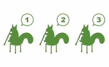 テンポを数える3匹のリス