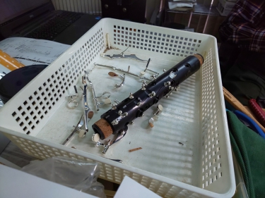 キーが分解されたクラリネット