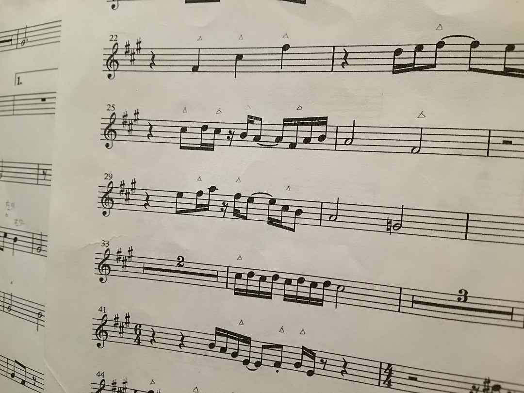 アンサンブルのパート譜