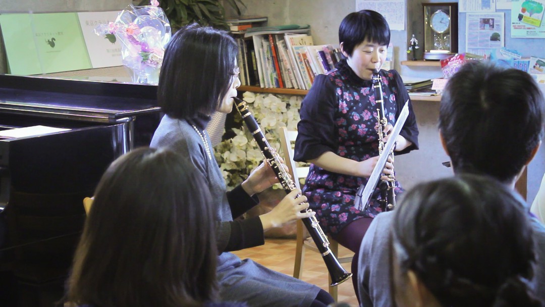 クラリネット二重奏で発表会に参加した生徒