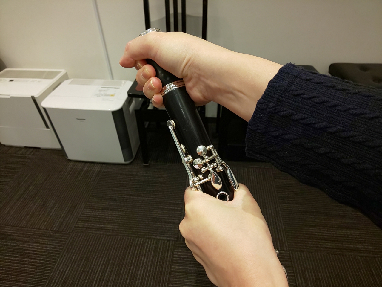 上管から樽が抜けなくなったクラリネット