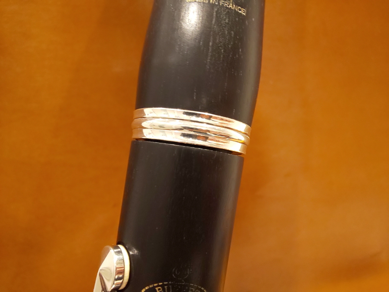 音程の調整のために樽と上管を抜いた状態