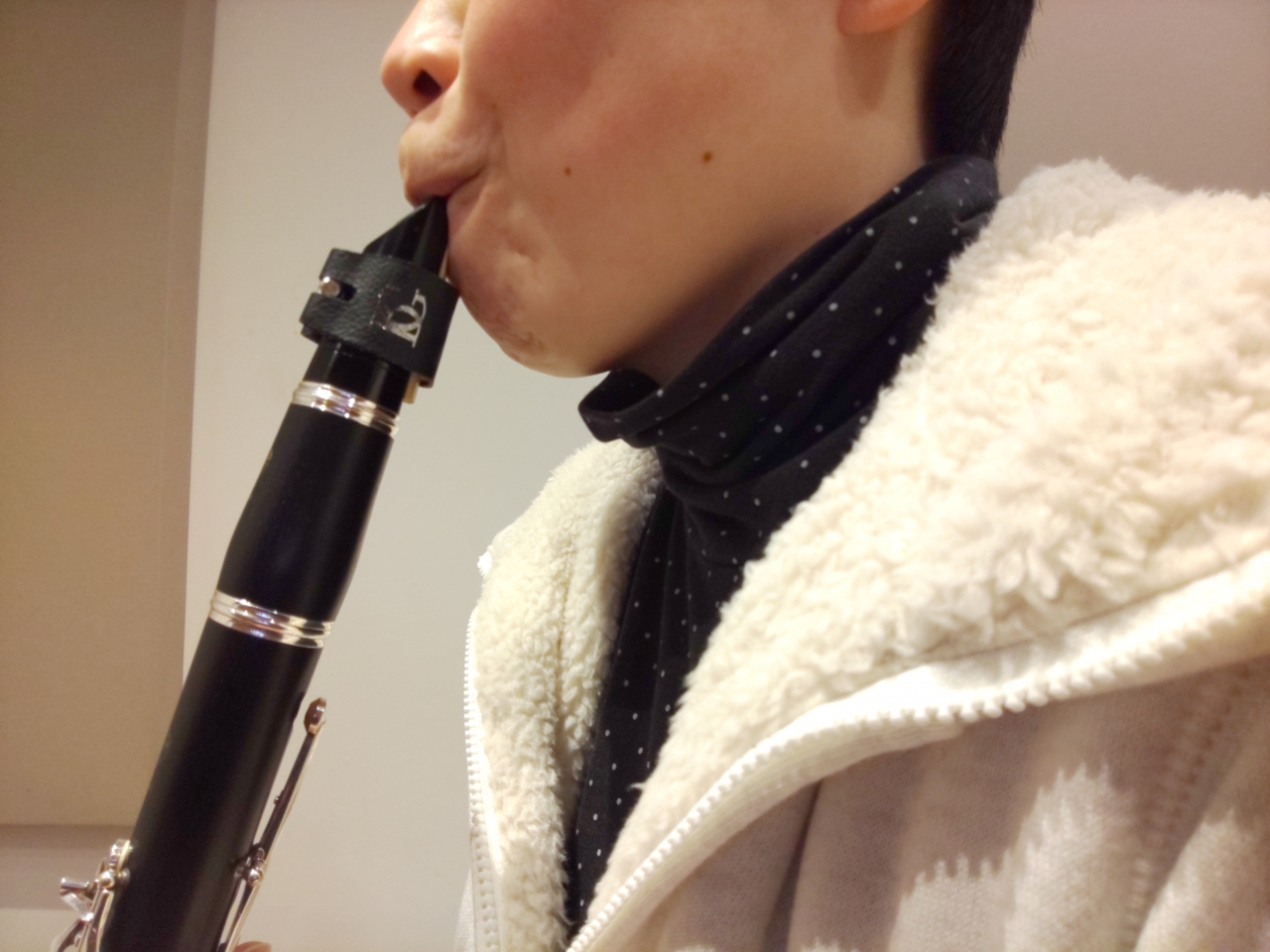 横から見たクラリネットの良くないあごの形