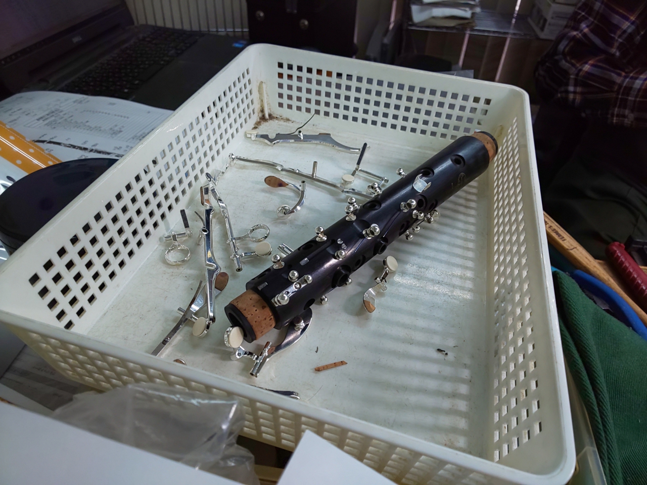 キーが分解されたクラリネット