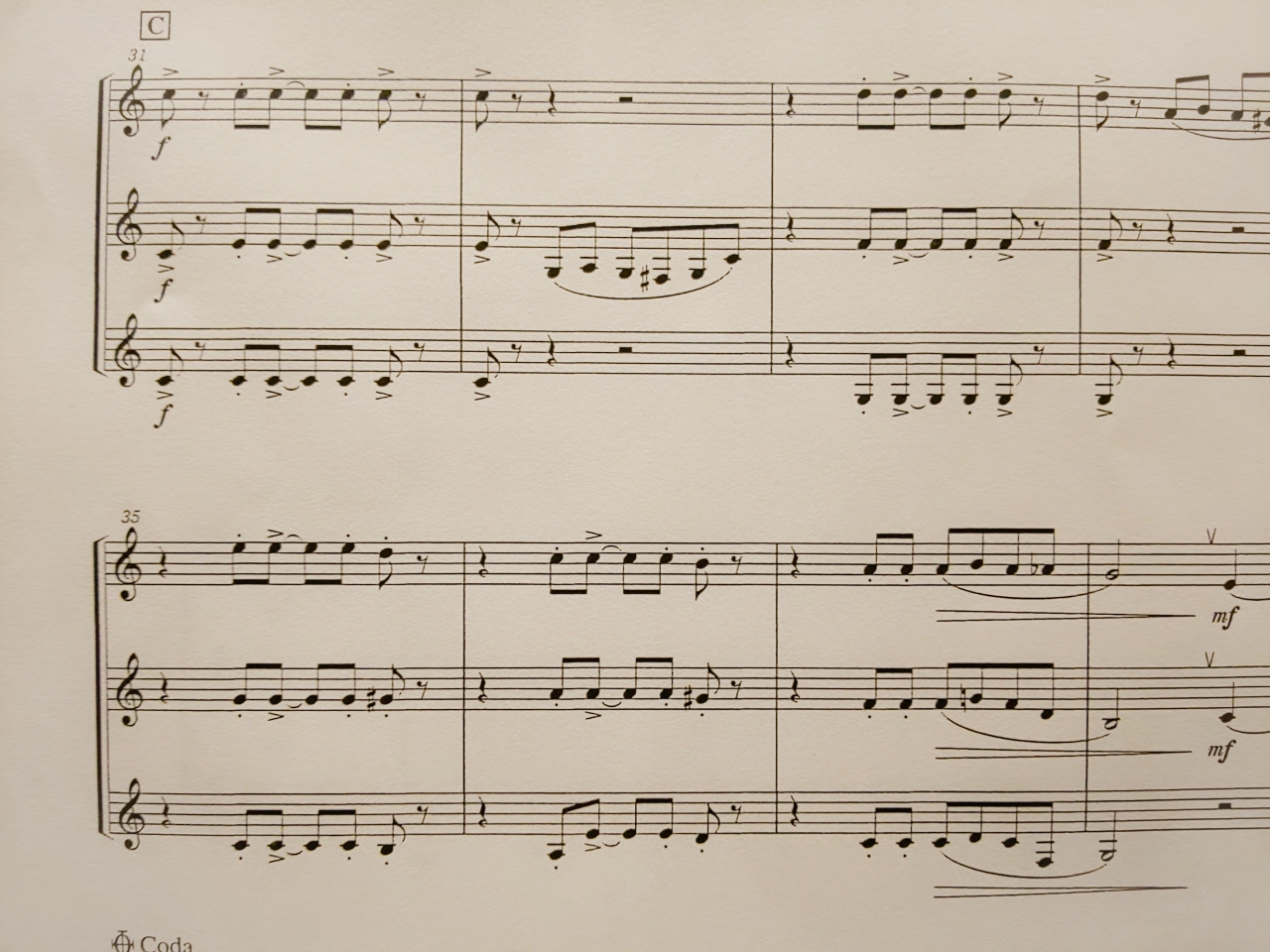 クラリネットアンサンブルのスコア