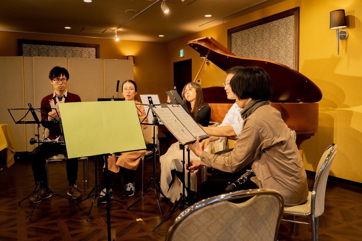 クラリネットアンサンブルのリハーサル