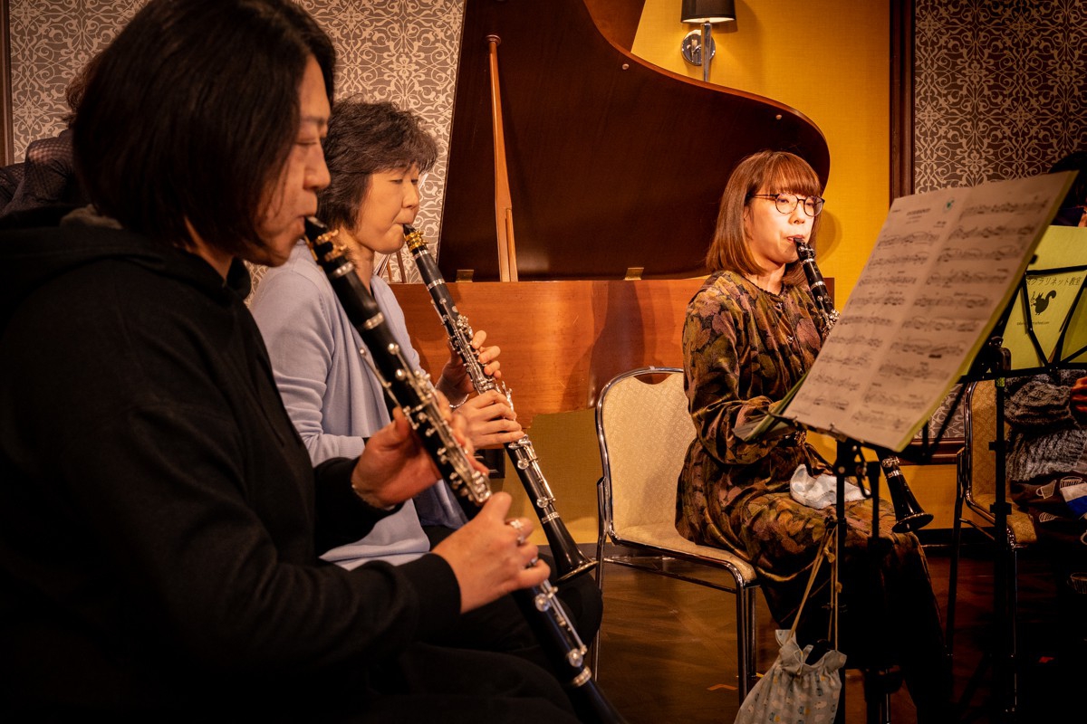 クラリネットアンサンブルのリハーサル