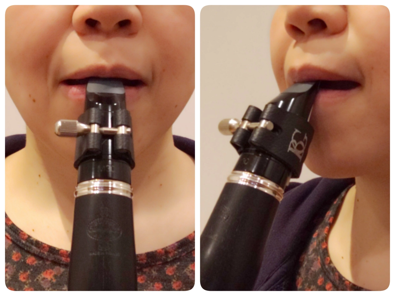 正面と横から見た良いアンブシュア